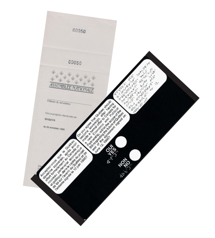 Referendum ballot paper for the 1995 referendum