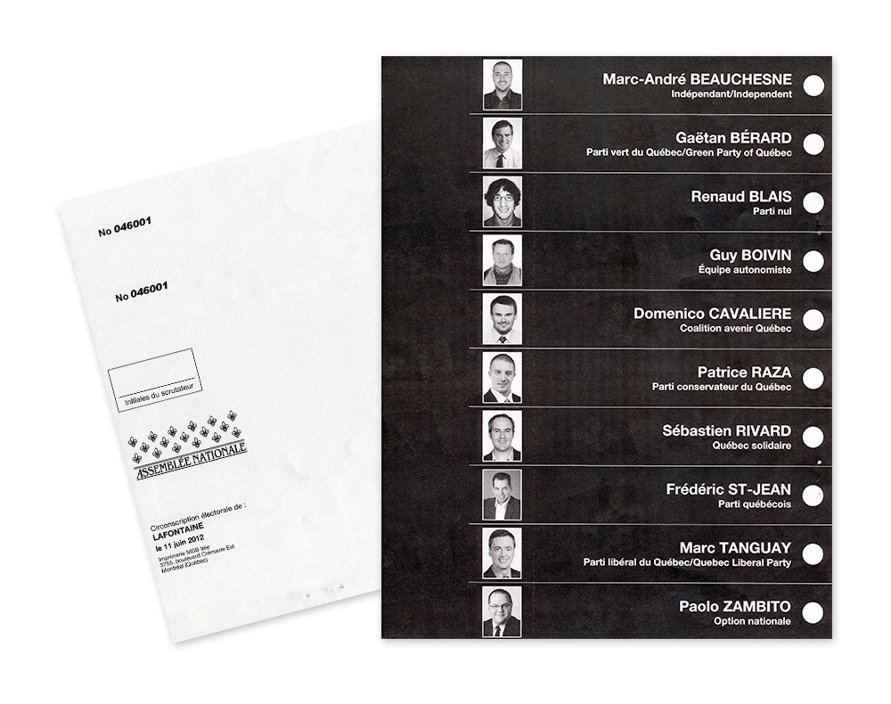 First ballot paper with the cadidate's photo
