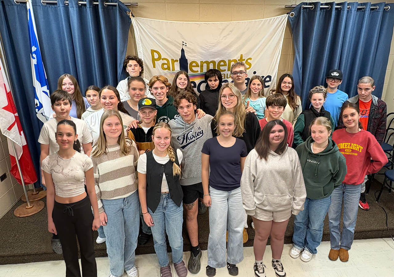 Membres du conseil d’élèves de la polyvalente Monseigneur-Sévigny et d’Evergreen High School.